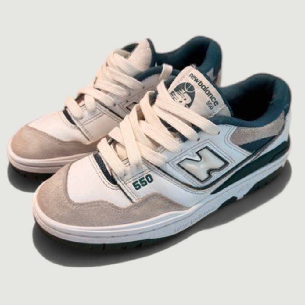 New Balance 550 White Nightwatch Green GSB550TA Sneakers Womens 5.5 Kids 4